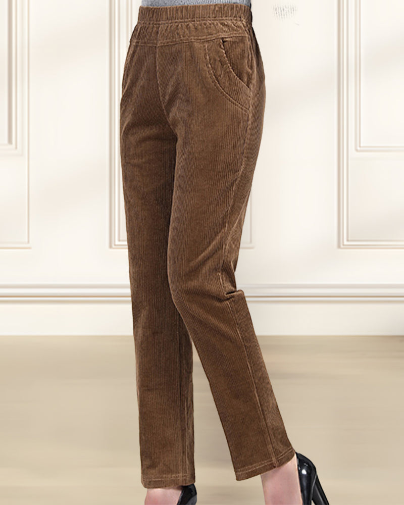 Pantalon de poche décontracté de couleur unie