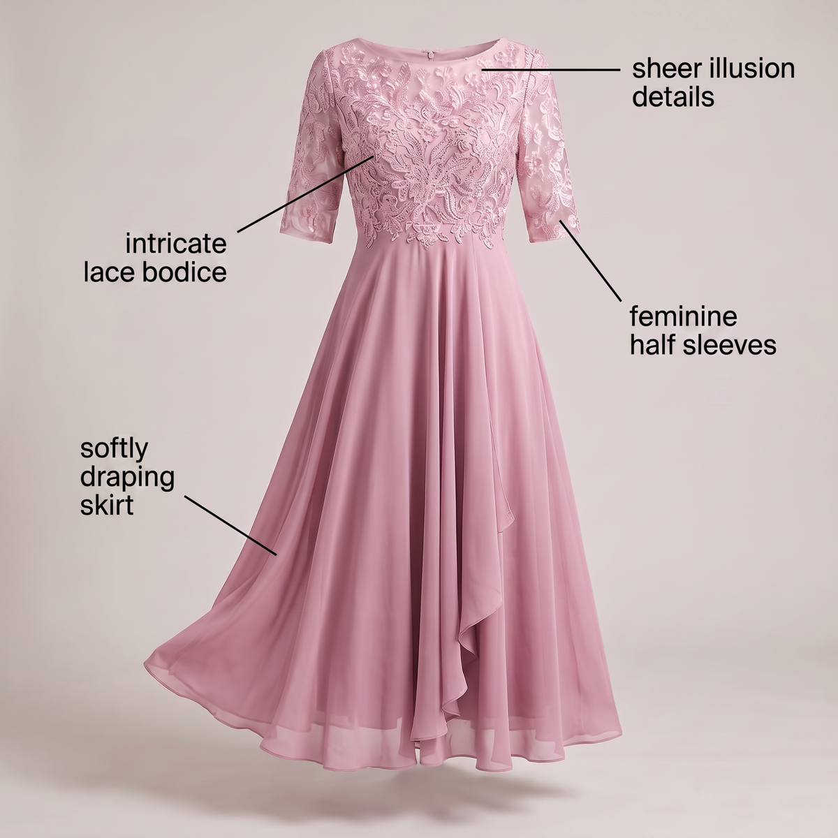 ELARA SOFT FLOW CHIFFON DRESS