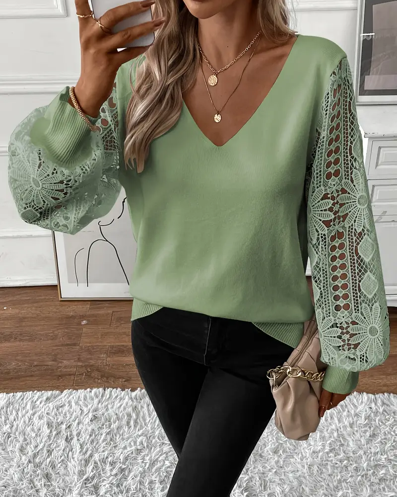 Pull Col En V Tendance Ajouré