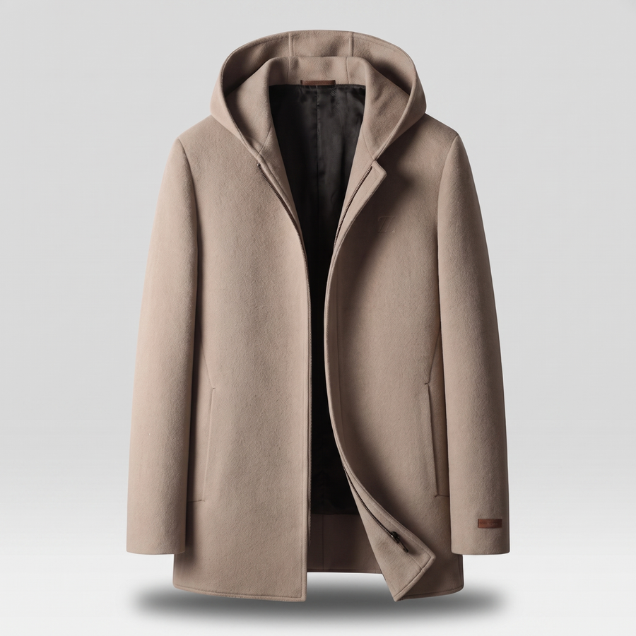 100% WOOLEN HOODED COAT