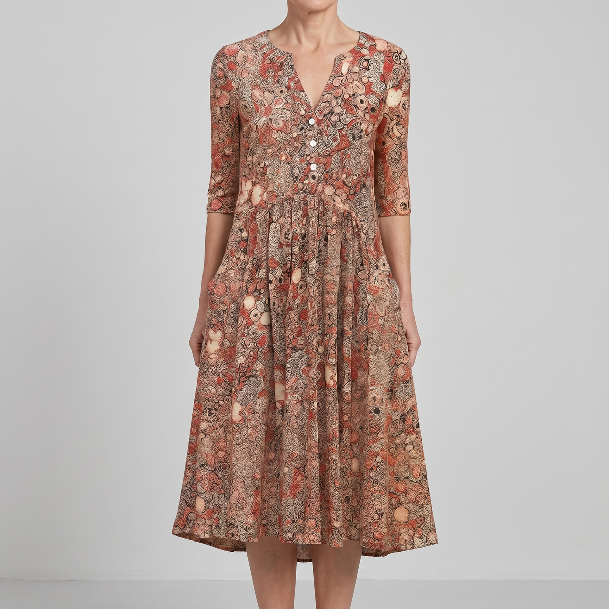 LIORA LUXE V-NECK DRESS