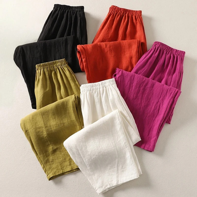 Sophie - Pantalon fluide en coton et lin