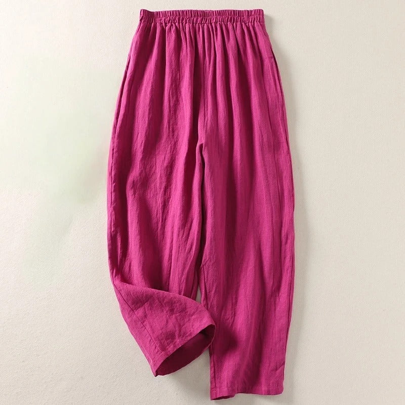 Sophie - Pantalon fluide en coton et lin