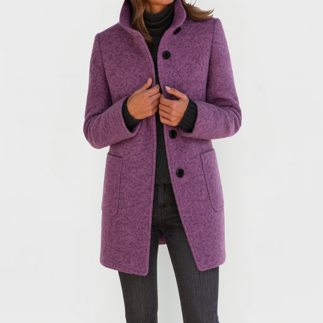lora | Button-Front Tailored Midi Coat