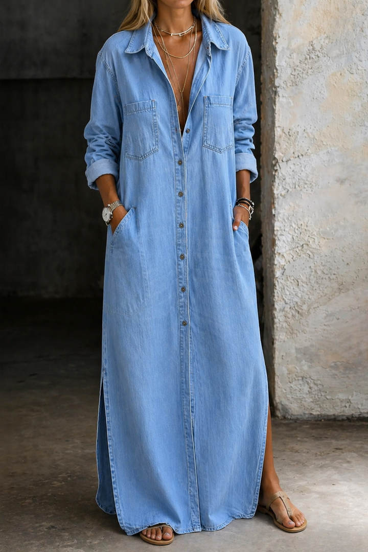 Maria | Denim Button Down Dress
