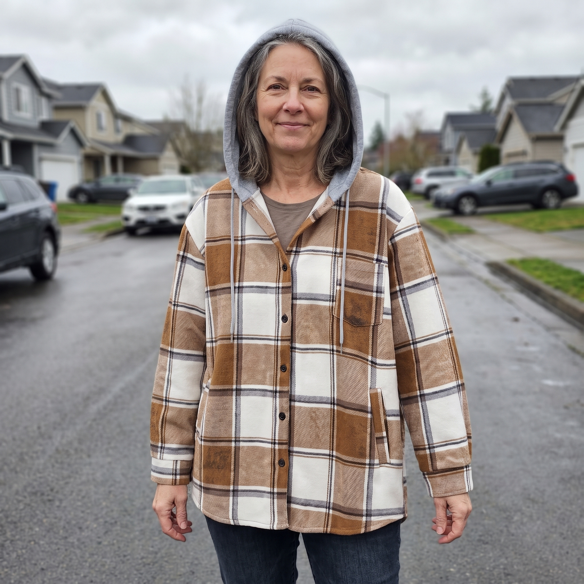 HIGHLAND PLAID HOODED COAT