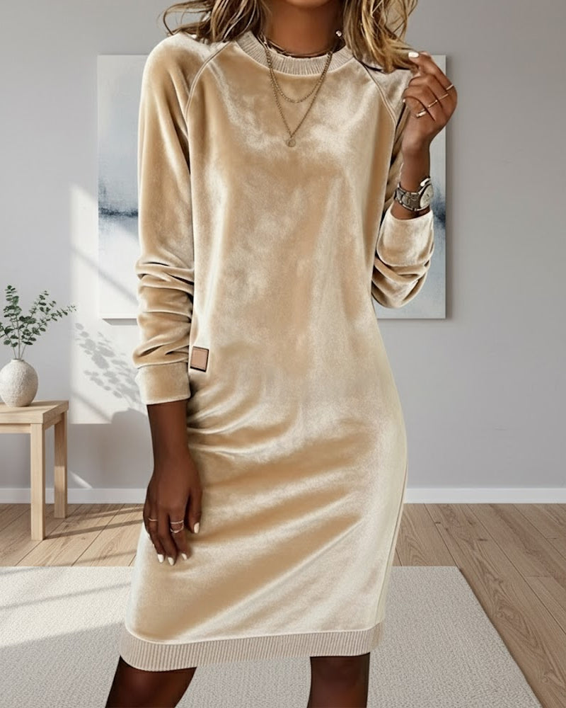 Robe Tendance Col Rond Manches Longues