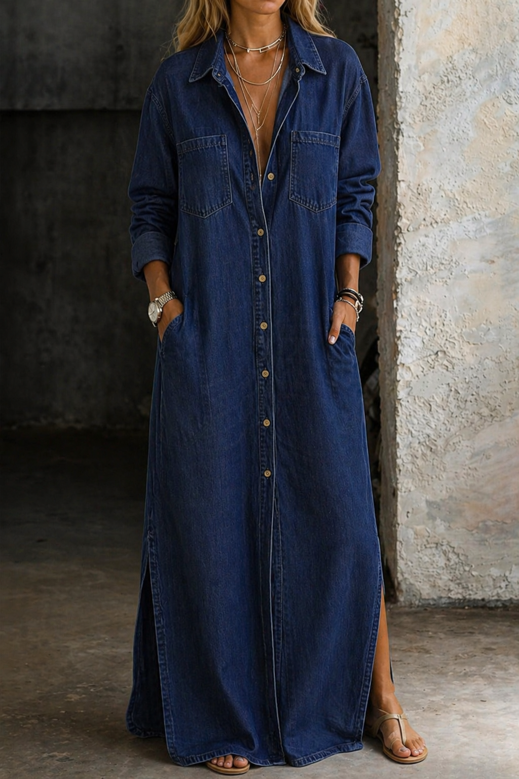 Maria | Denim Button Down Dress