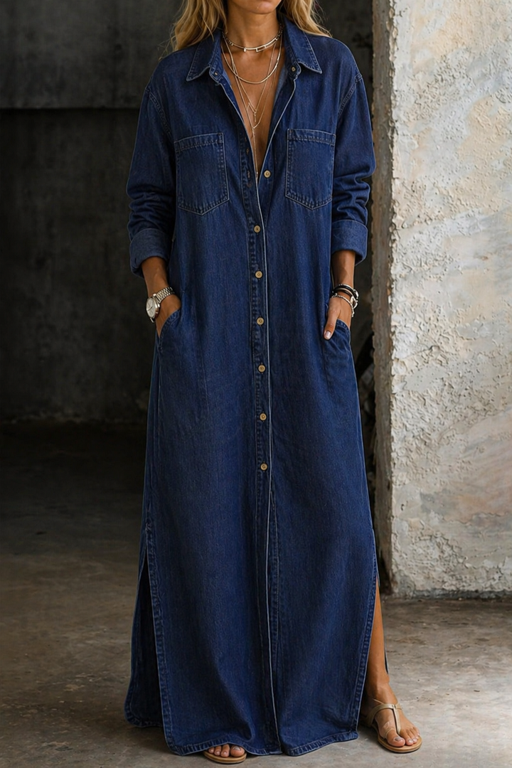 Maria | Denim Button Down Dress