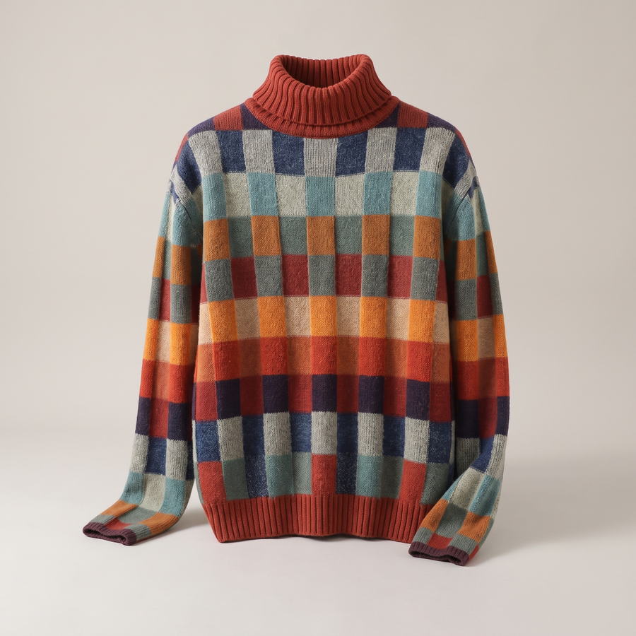 EMMA CHECKED MERINO JUMPER