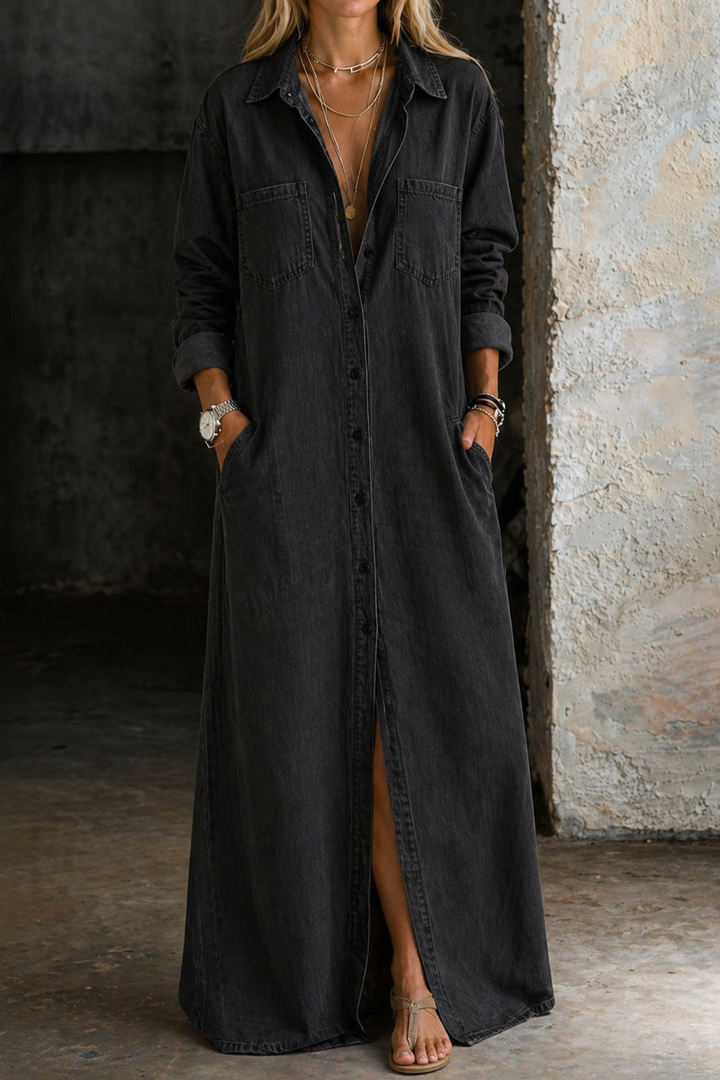 Maria | Denim Button Down Dress