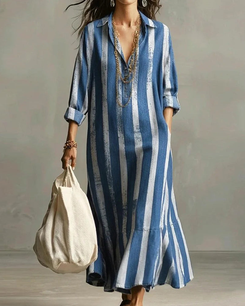 Robe Loose Rayures Verticales Longue