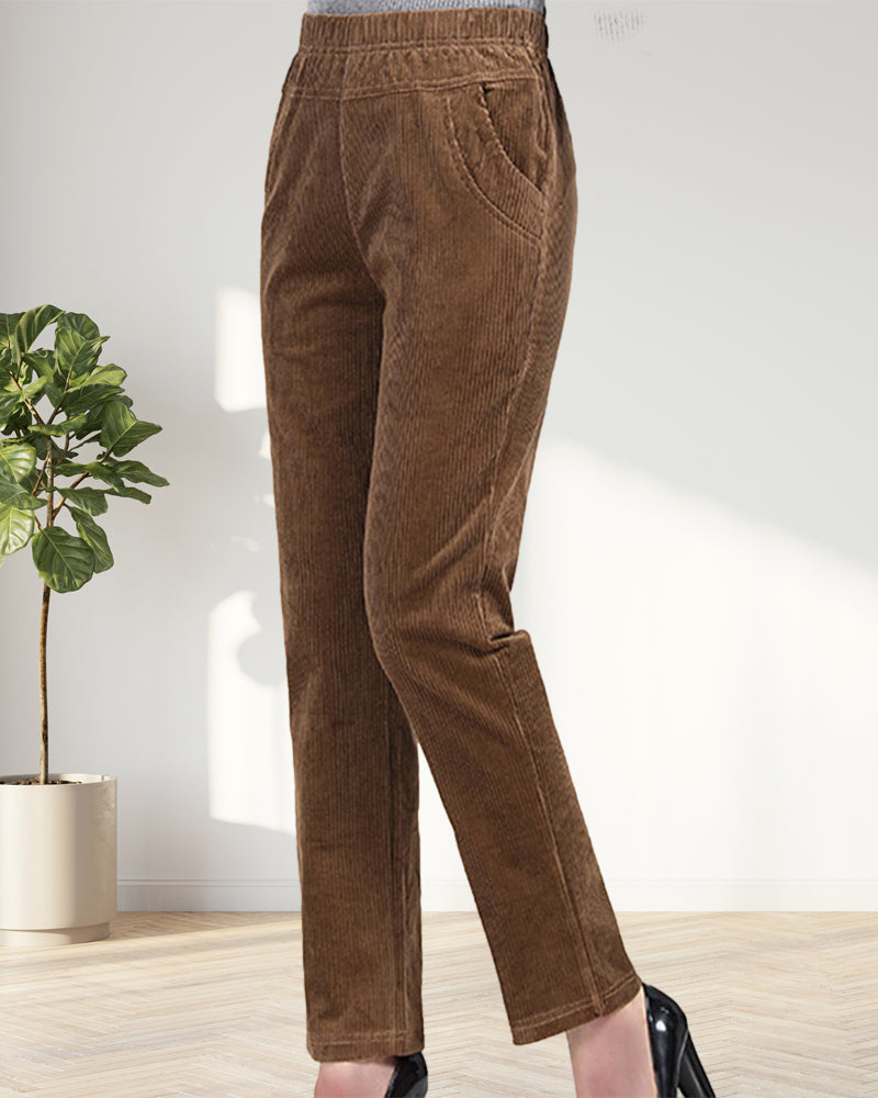 Pantalon de poche décontracté de couleur unie