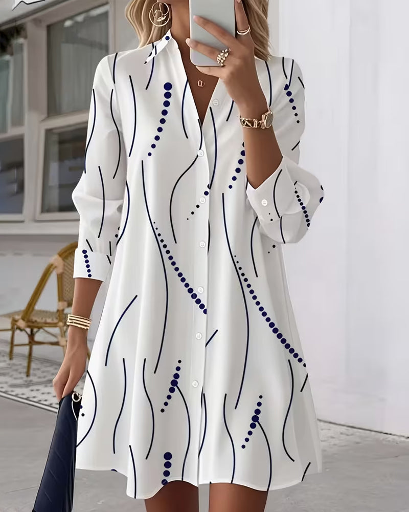 Robe Revers Ondulé Chemise