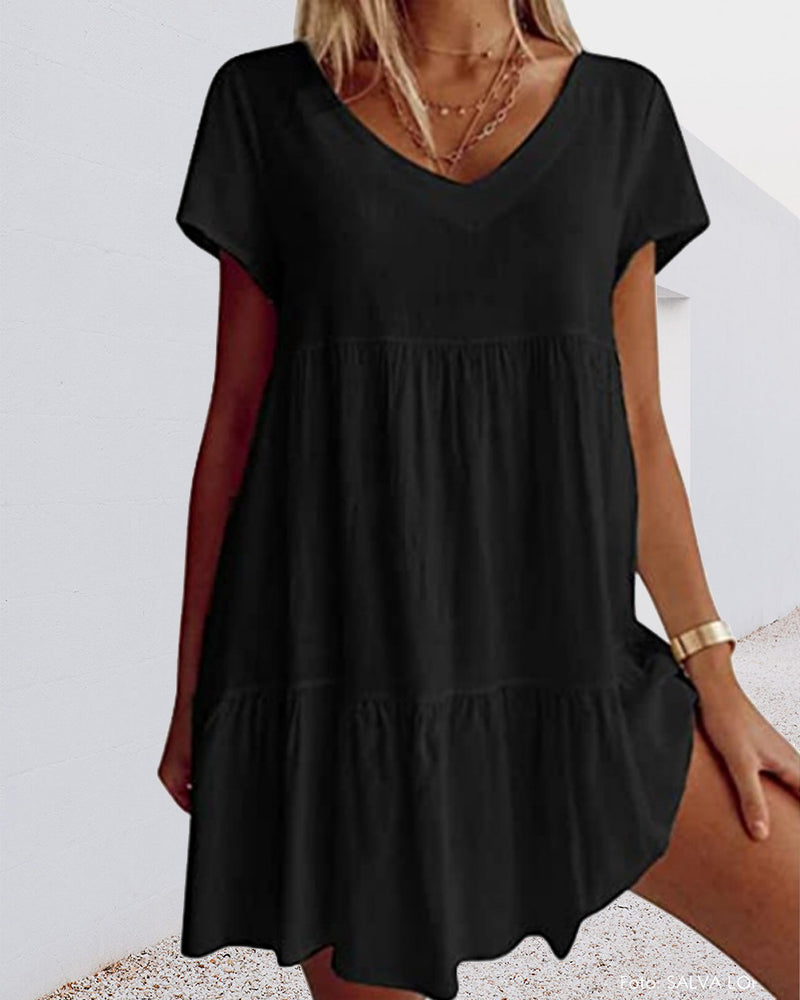 Robe ample décontractée à manches courtes