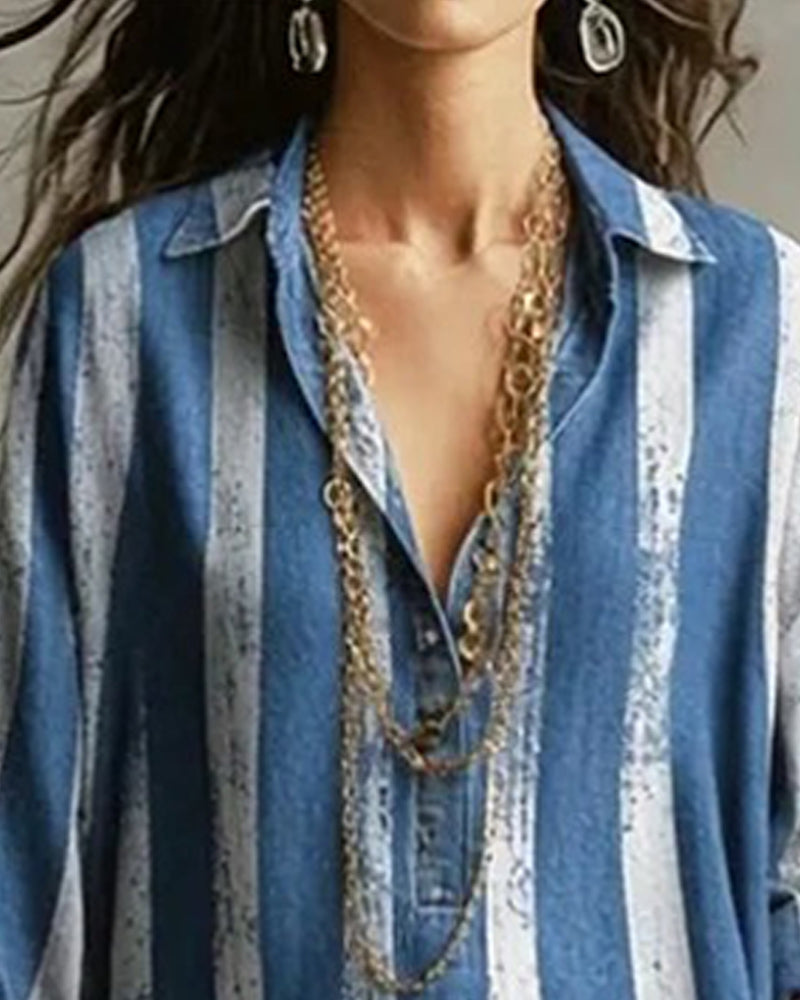Robe Loose Rayures Verticales Longue