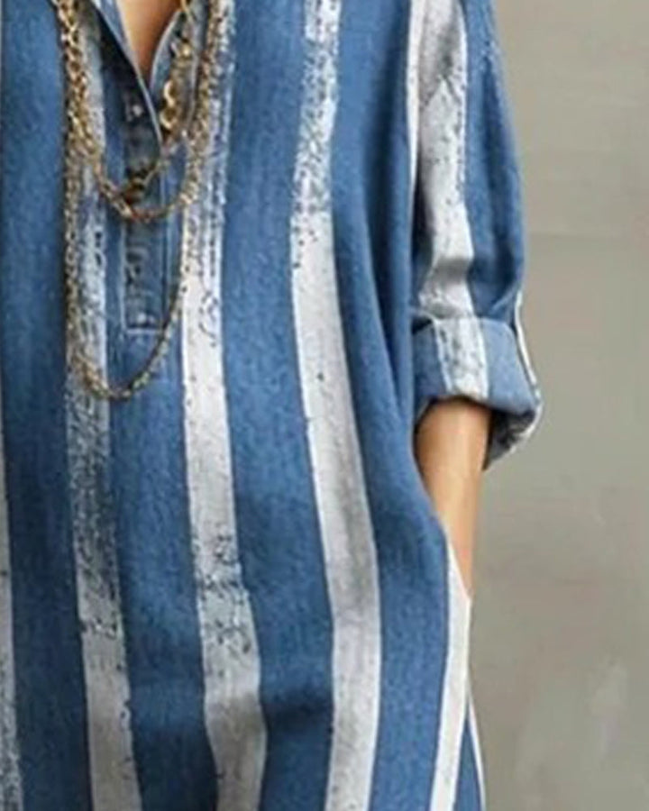 Robe Loose Rayures Verticales Longue