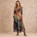 Rosalie | Layered Floral Bohemian Maxi Dress