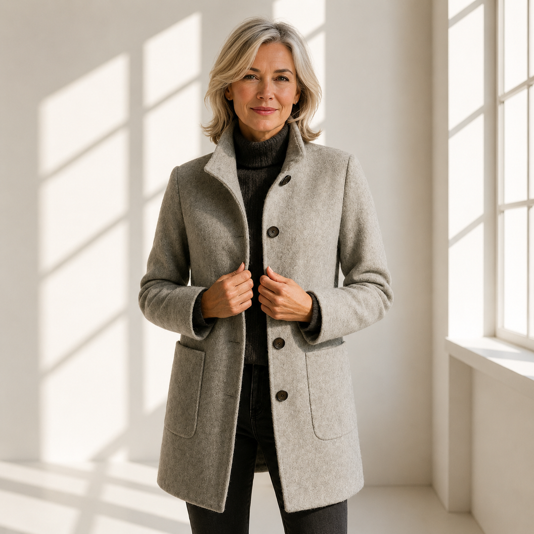 lora | Button-Front Tailored Midi Coat