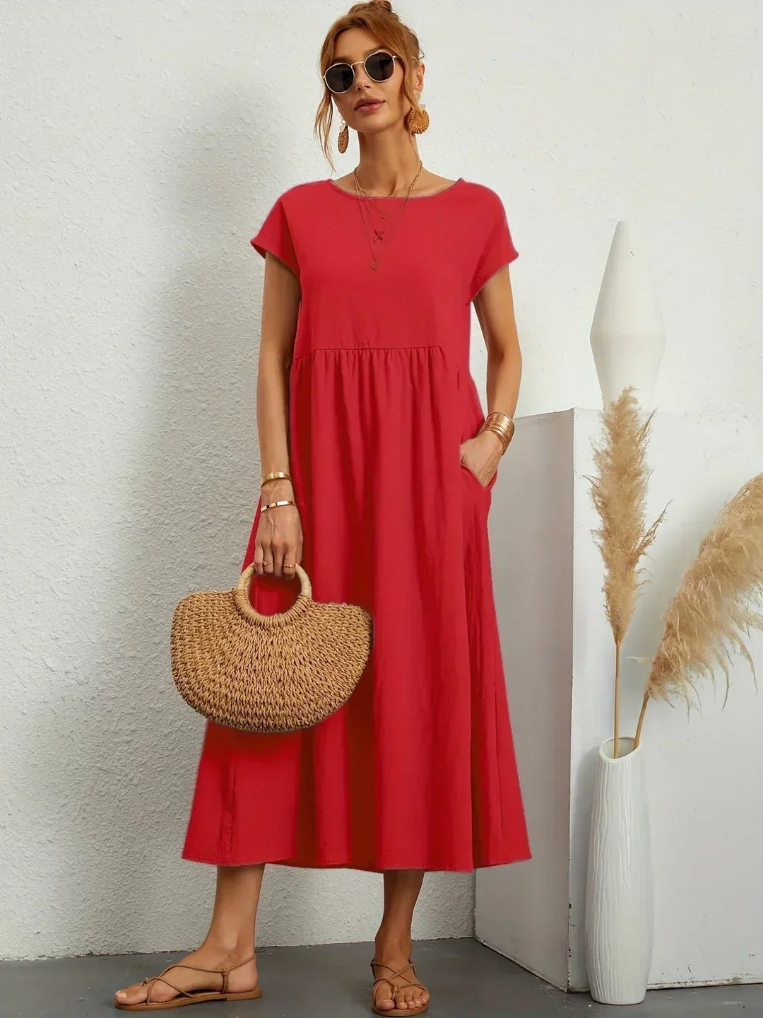 Isa — Robe midi fluide élégance intemporelle