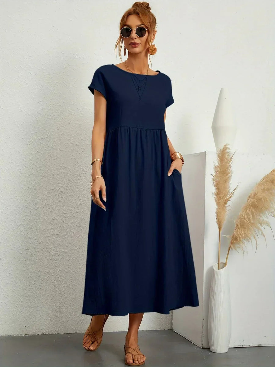Isa — Robe midi fluide élégance intemporelle
