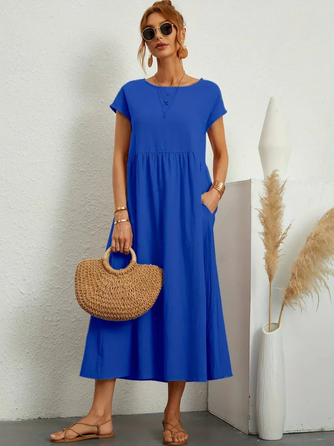 Isa — Robe midi fluide élégance intemporelle