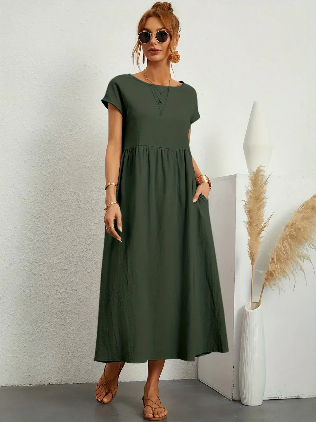 Isa — Robe midi fluide élégance intemporelle