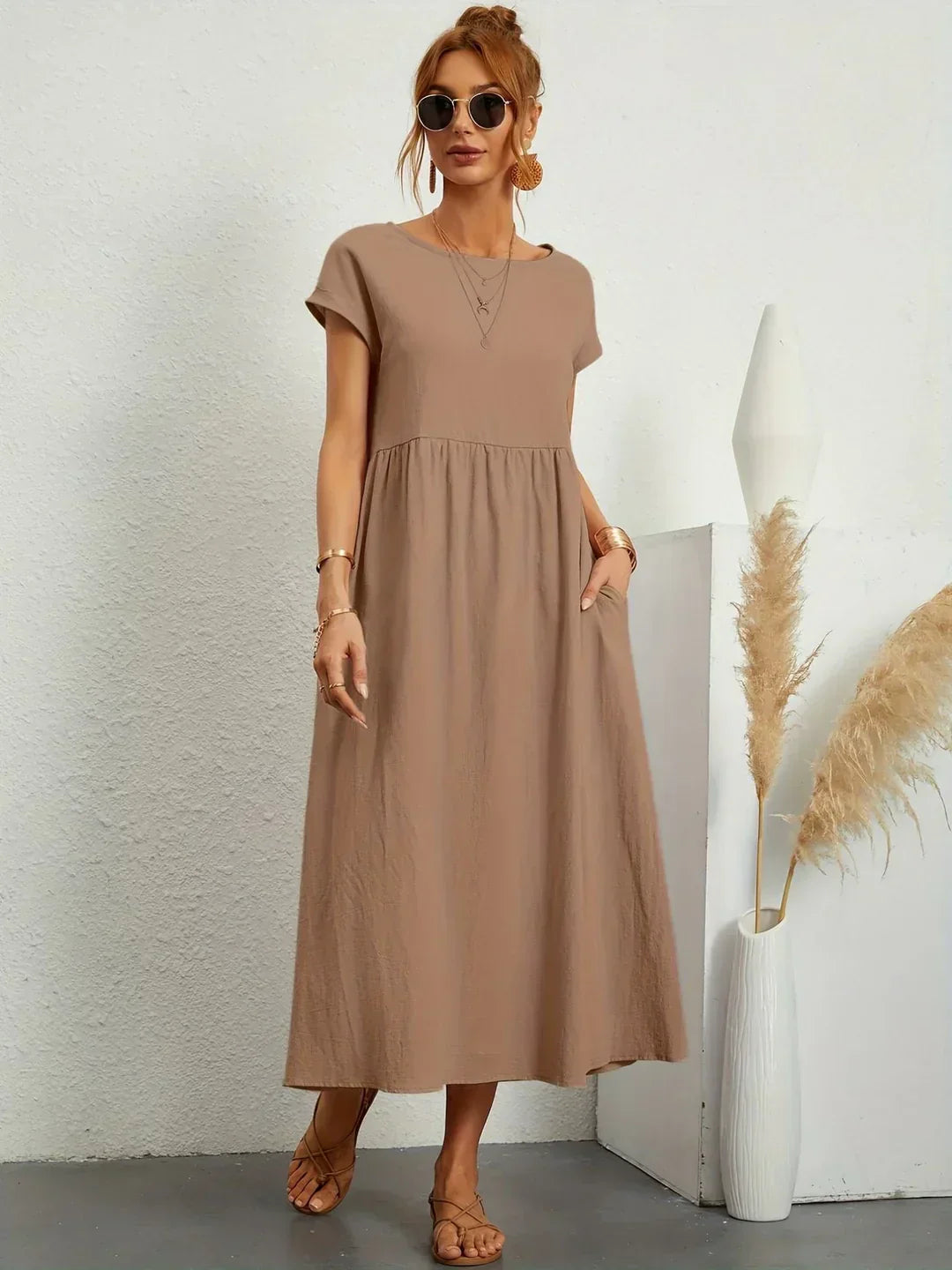 Isa — Robe midi fluide élégance intemporelle