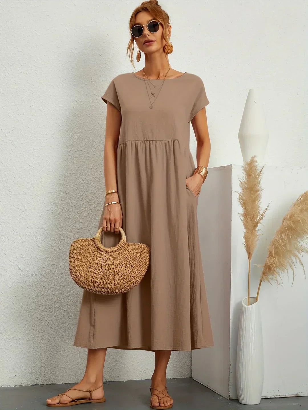 Isa — Robe midi fluide élégance intemporelle
