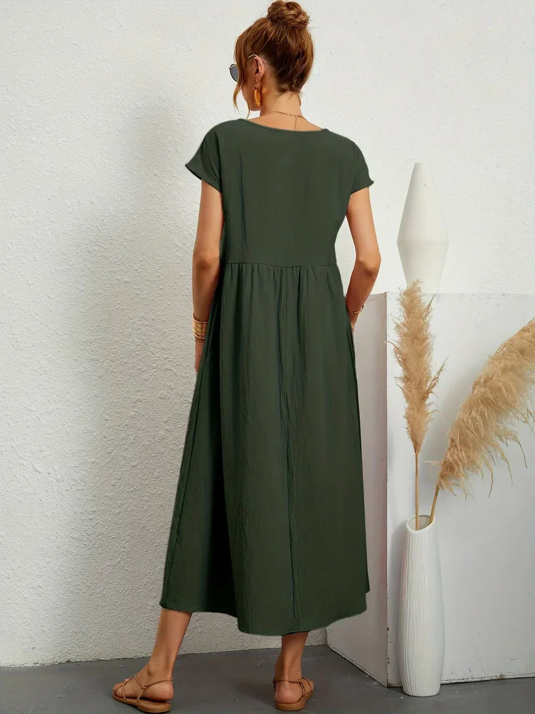 Isa — Robe midi fluide élégance intemporelle
