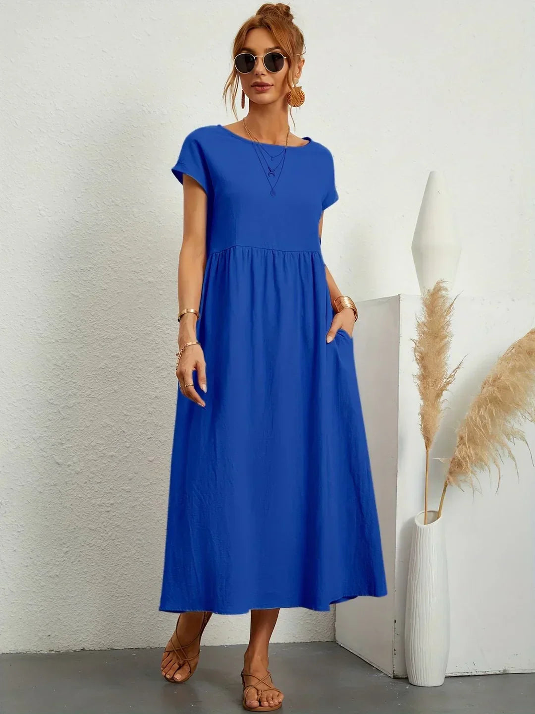 Isa — Robe midi fluide élégance intemporelle