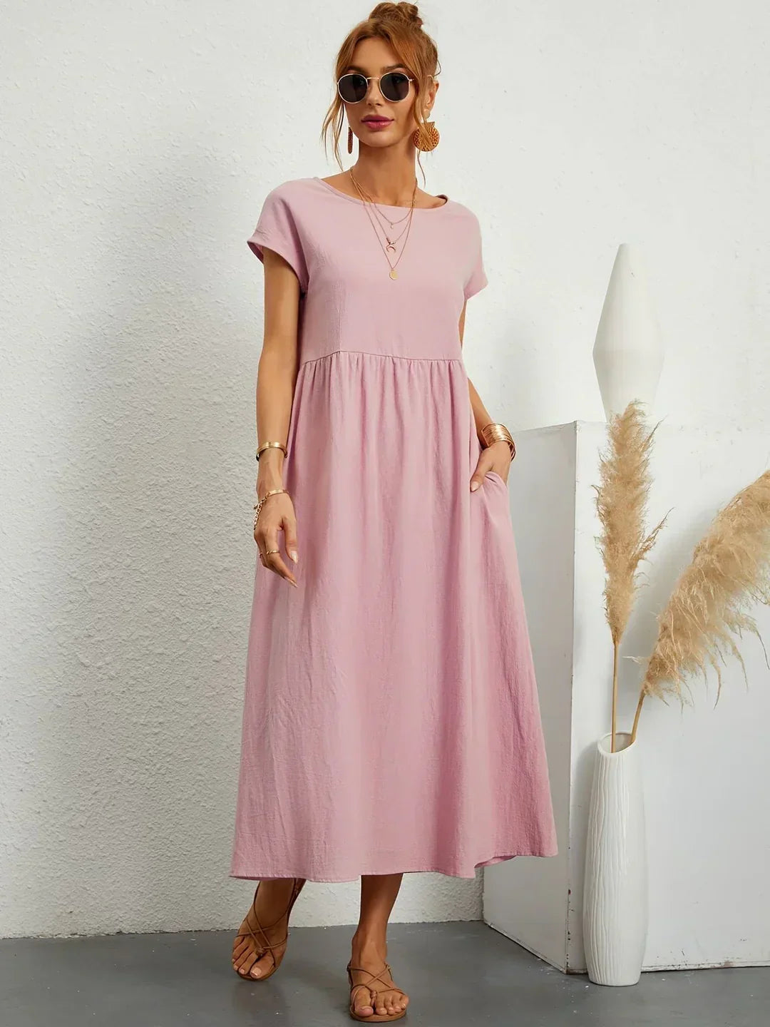 Isa — Robe midi fluide élégance intemporelle