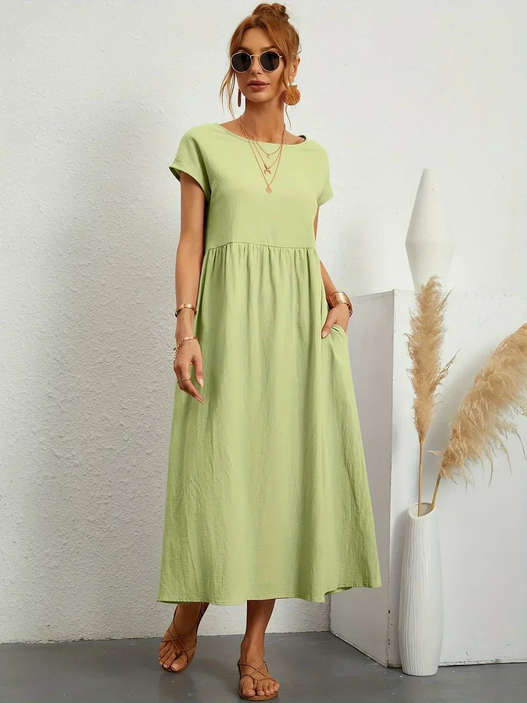 Isa — Robe midi fluide élégance intemporelle