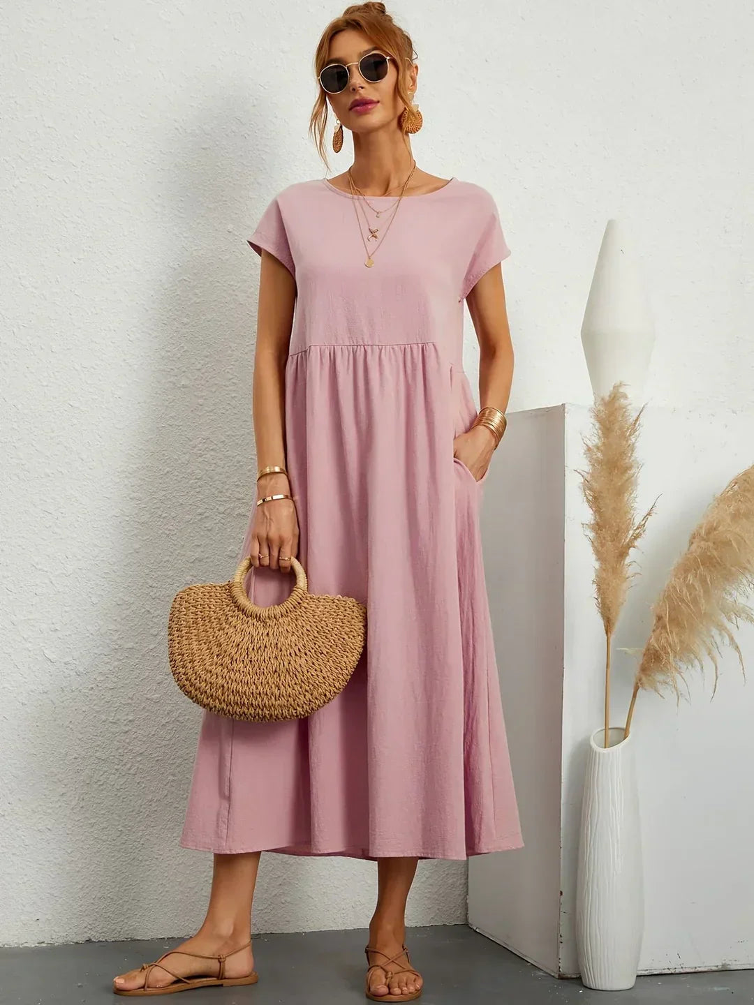 Isa — Robe midi fluide élégance intemporelle