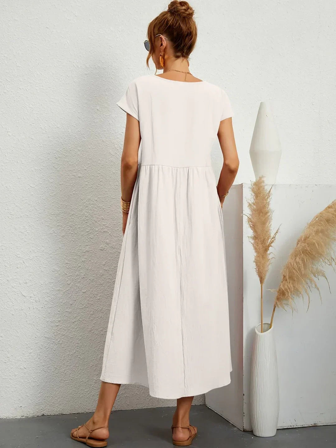 Isa — Robe midi fluide élégance intemporelle