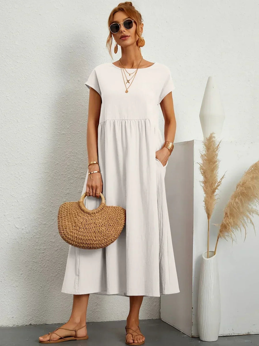 Isa — Robe midi fluide élégance intemporelle
