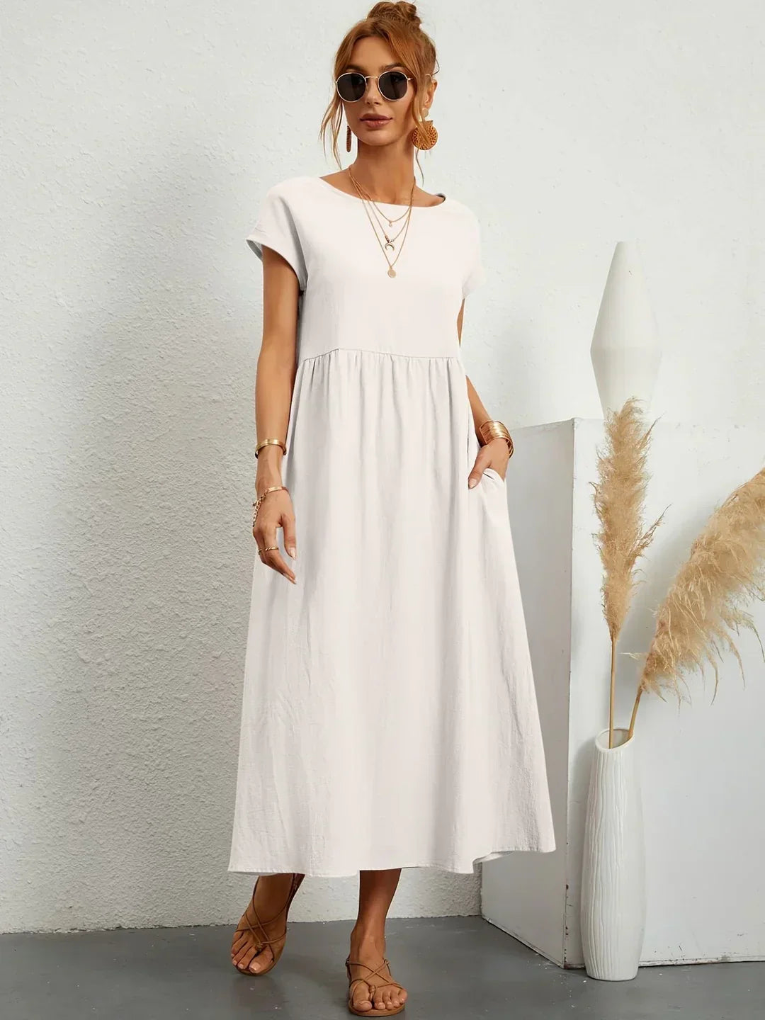 Isa — Robe midi fluide élégance intemporelle