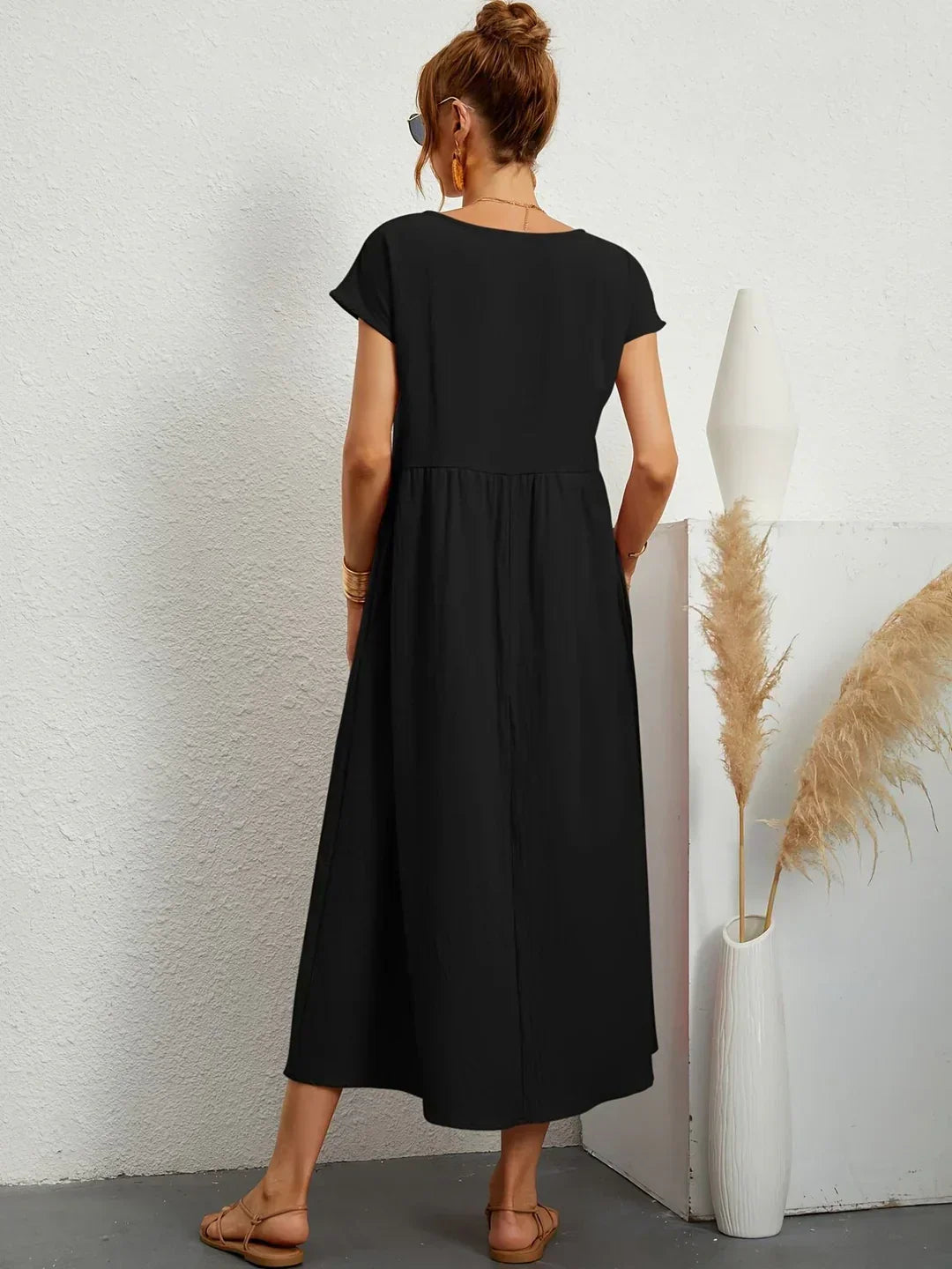 Isa — Robe midi fluide élégance intemporelle
