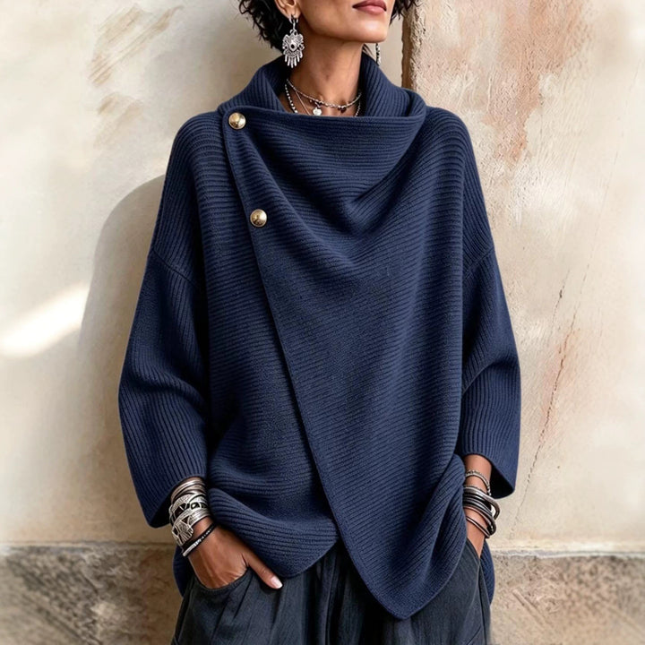 Amelia | Asymmetric Button Knit Cardigan