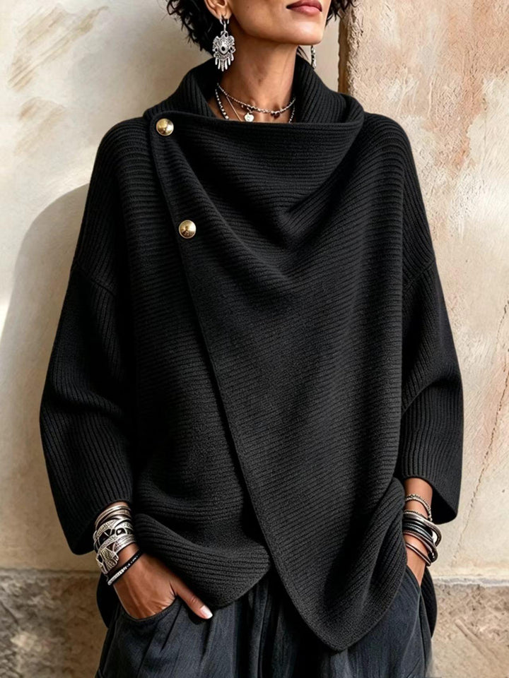 Amelia | Asymmetric Button Knit Cardigan