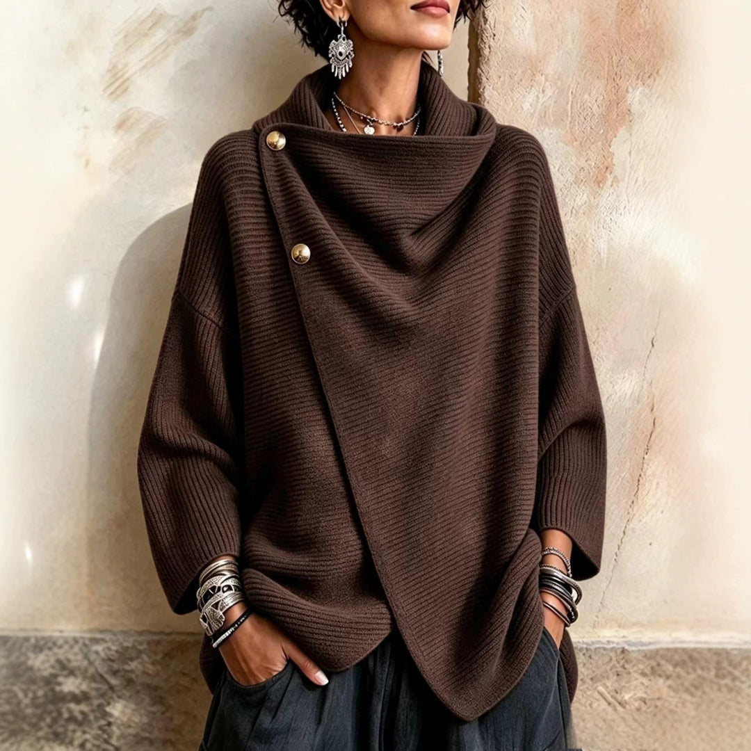 Amelia | Asymmetric Button Knit Cardigan