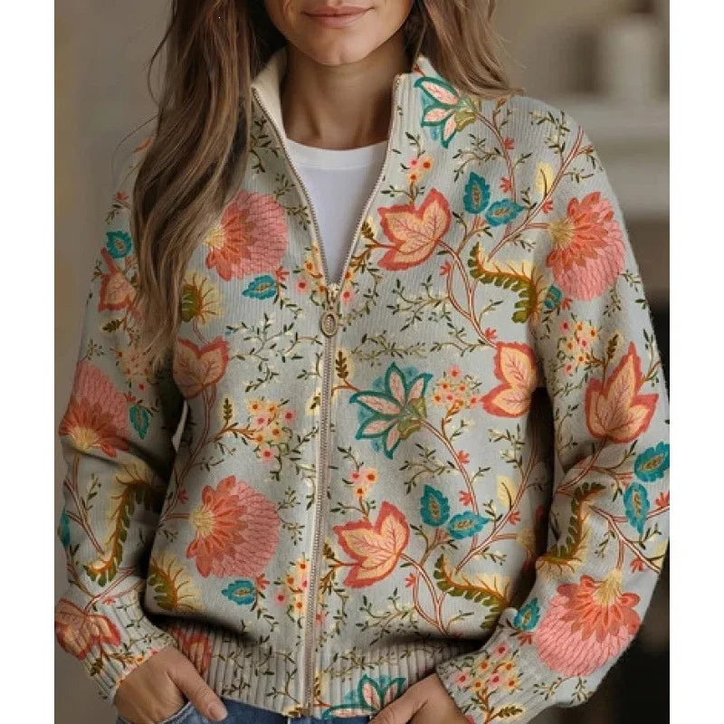 Marjorie | Wildflower Meadow Zip Cardigan
