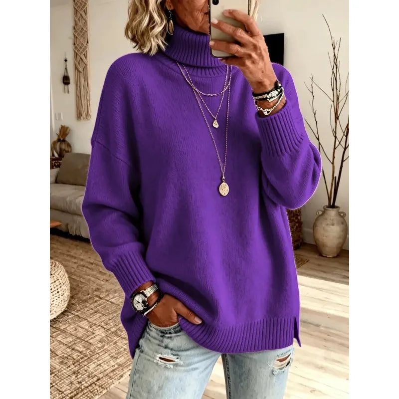 Sophia | Roll Neck Oversized Knit Jumper