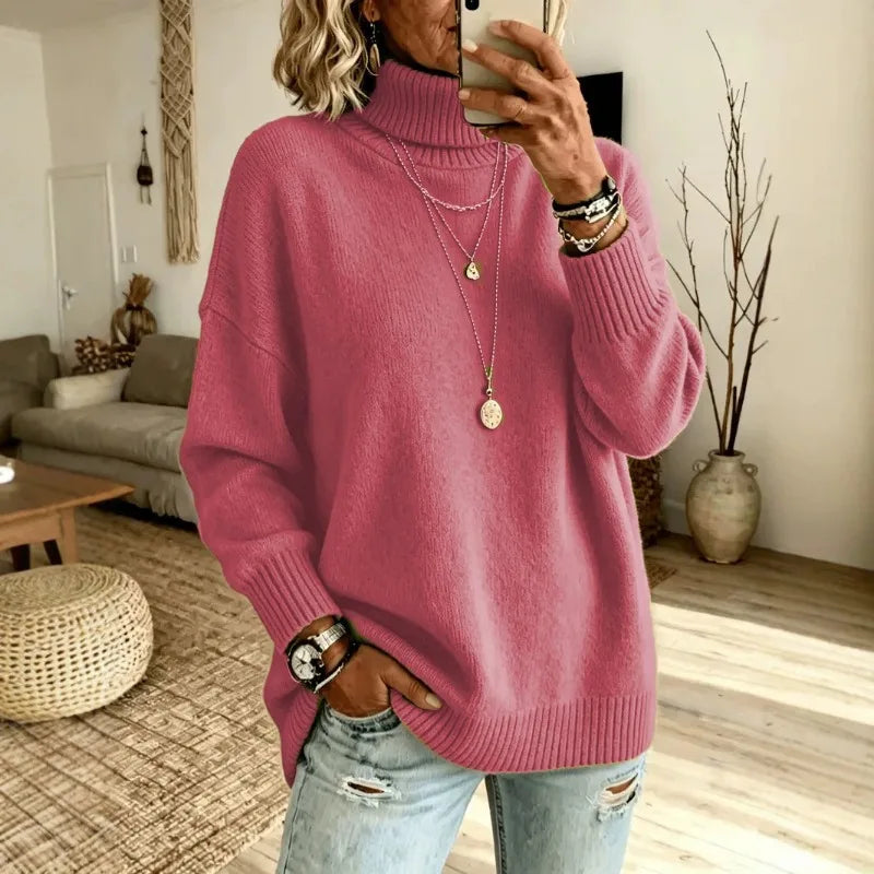 Sophia | Roll Neck Oversized Knit Jumper