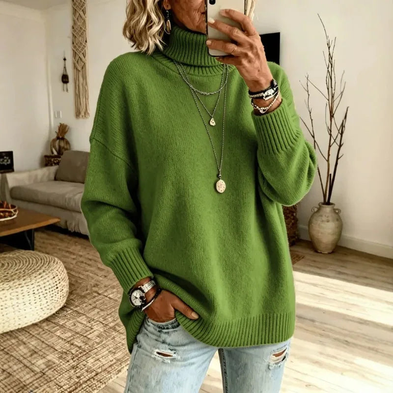 Sophia | Roll Neck Oversized Knit Jumper