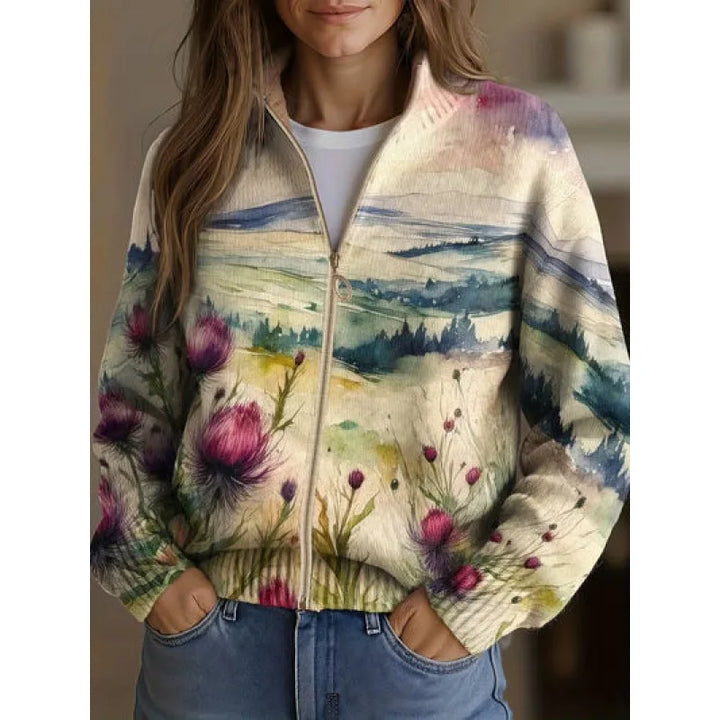 Marjorie | Wildflower Meadow Zip Cardigan