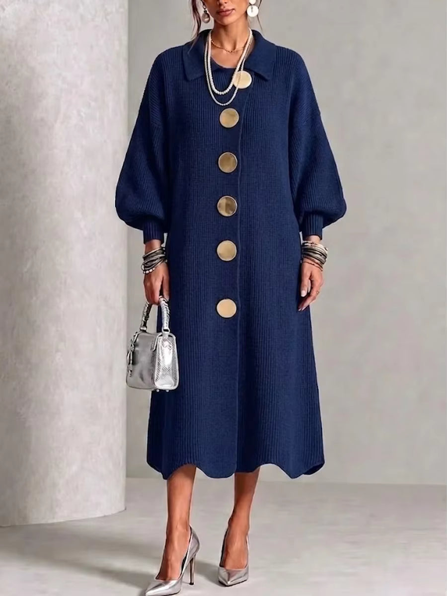 Lisa - Long Sleeve Button-Down Dress