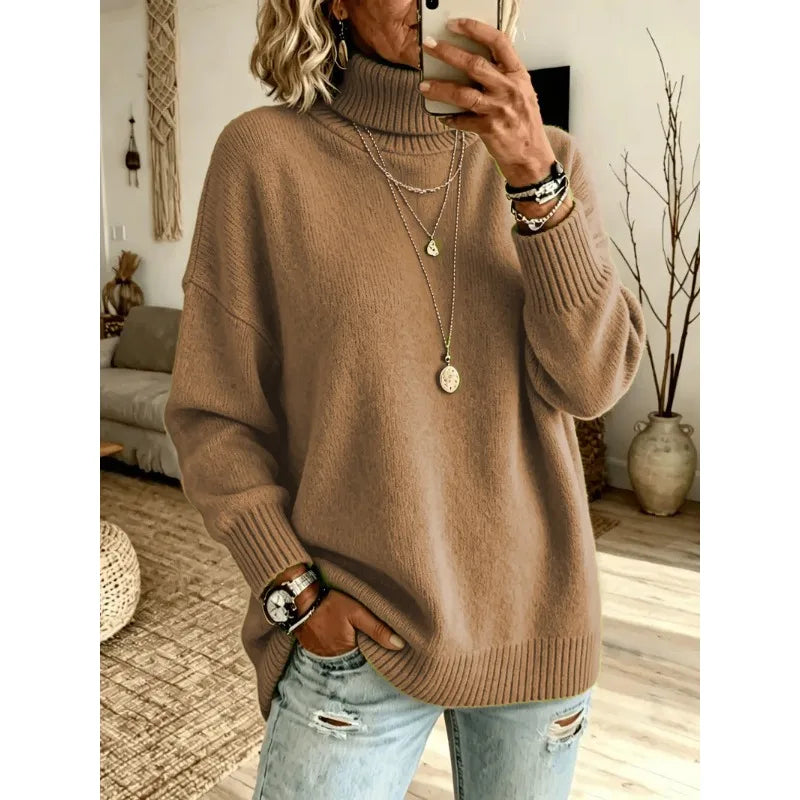 Sophia | Roll Neck Oversized Knit Jumper