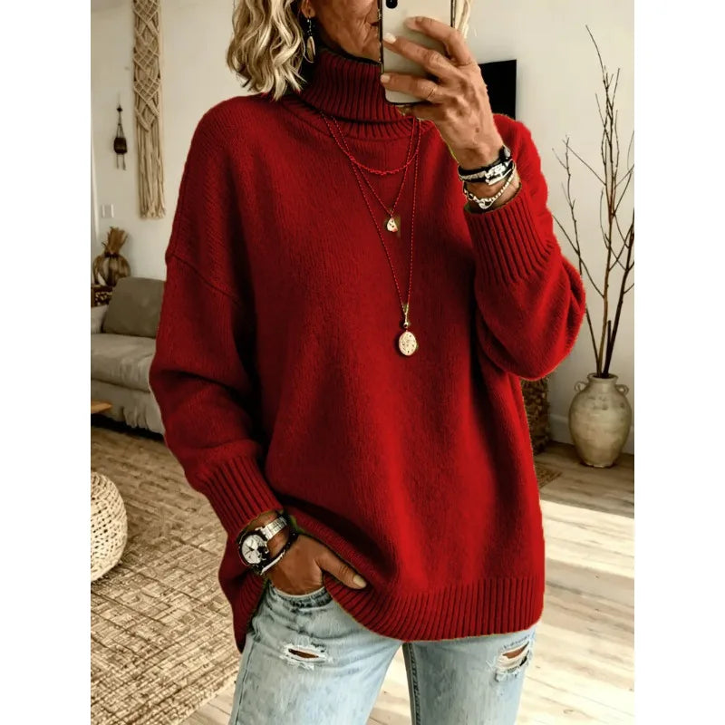 Sophia | Roll Neck Oversized Knit Jumper