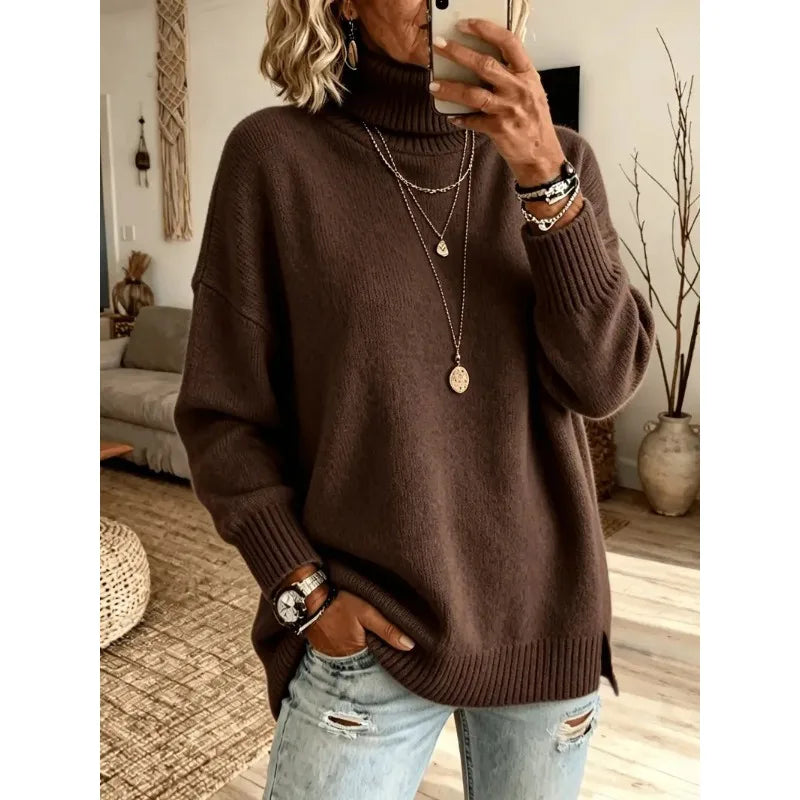 Sophia | Roll Neck Oversized Knit Jumper